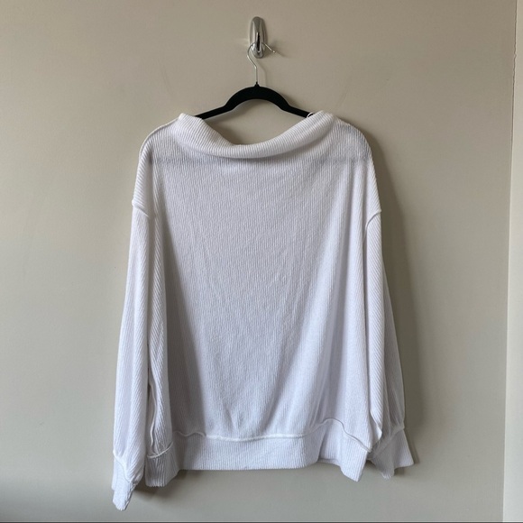 Nwt-Free People Main Squeeze White Ribbed Sweater - Picture 3 of 8